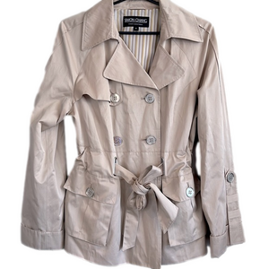 SIMON CHANG Coat / Oatmeal Trench/Fully Lined/ Size 6